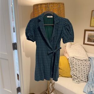 Likely Blue Checkered Mini Dress